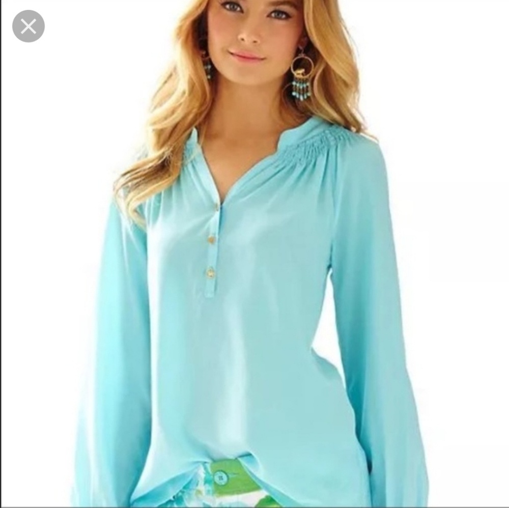 Lilly Pulitzer🌷  NWOT Elsa silk top long sleeve